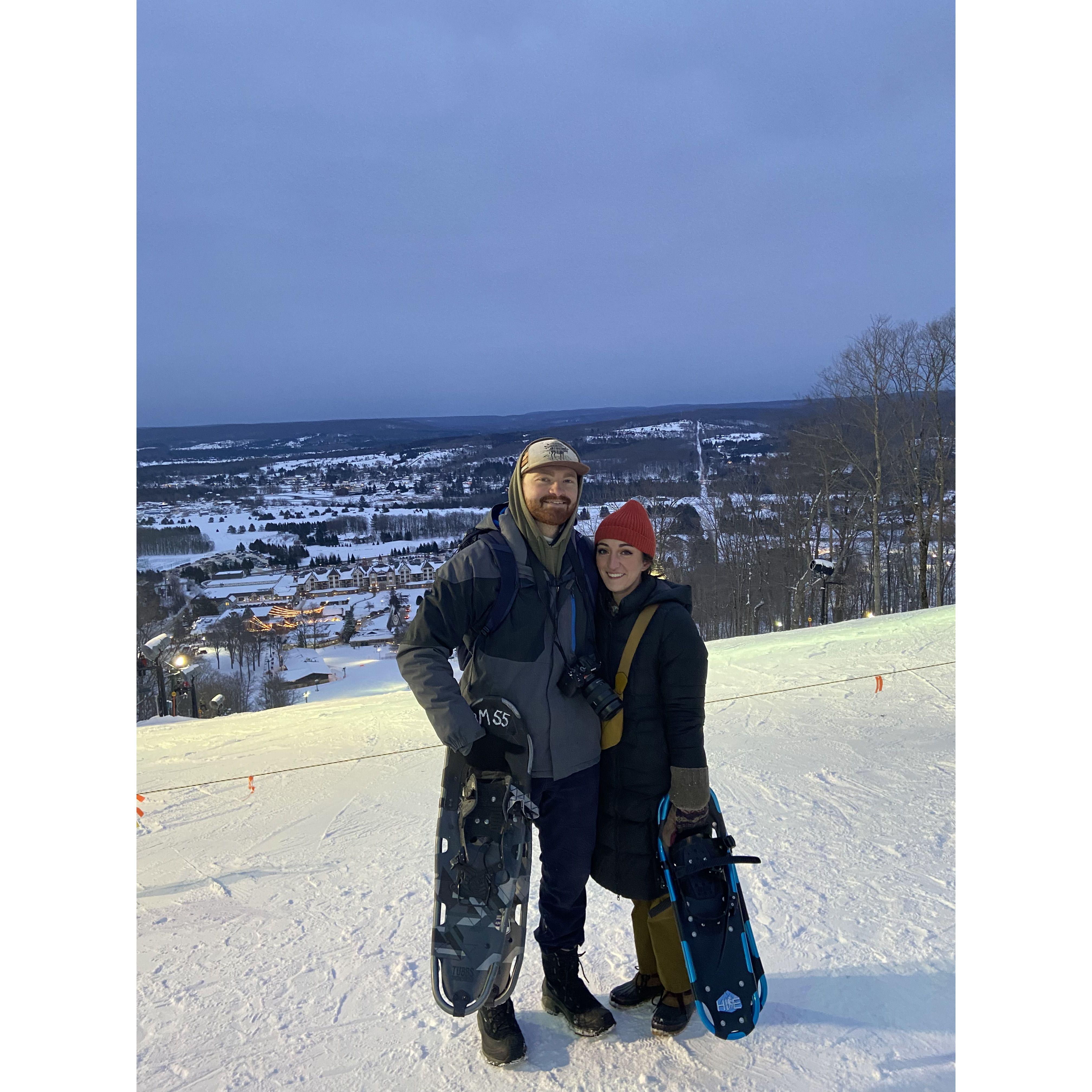 First pic of us posted on the 'gram. We had just done a snow-shoe hike at Boyne Mountain Resort where Cole worked at the time.