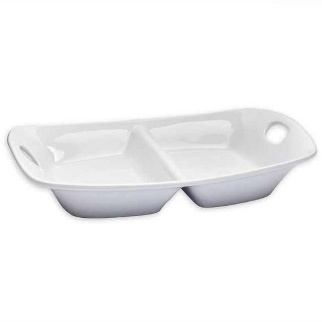 Tabletops Gallery® 2-Section Rectangular Platters in White (Set of 2)