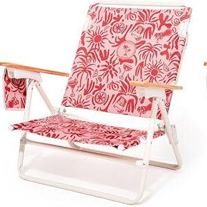 Business & Pleasure Co. Margaritaville Manana Backpack Beach Chair Lay Flat Reclining, Lightweight & Portable, Insulated Cooler Pocket, Strawberry Daiquiri Tiki, Pack of 2