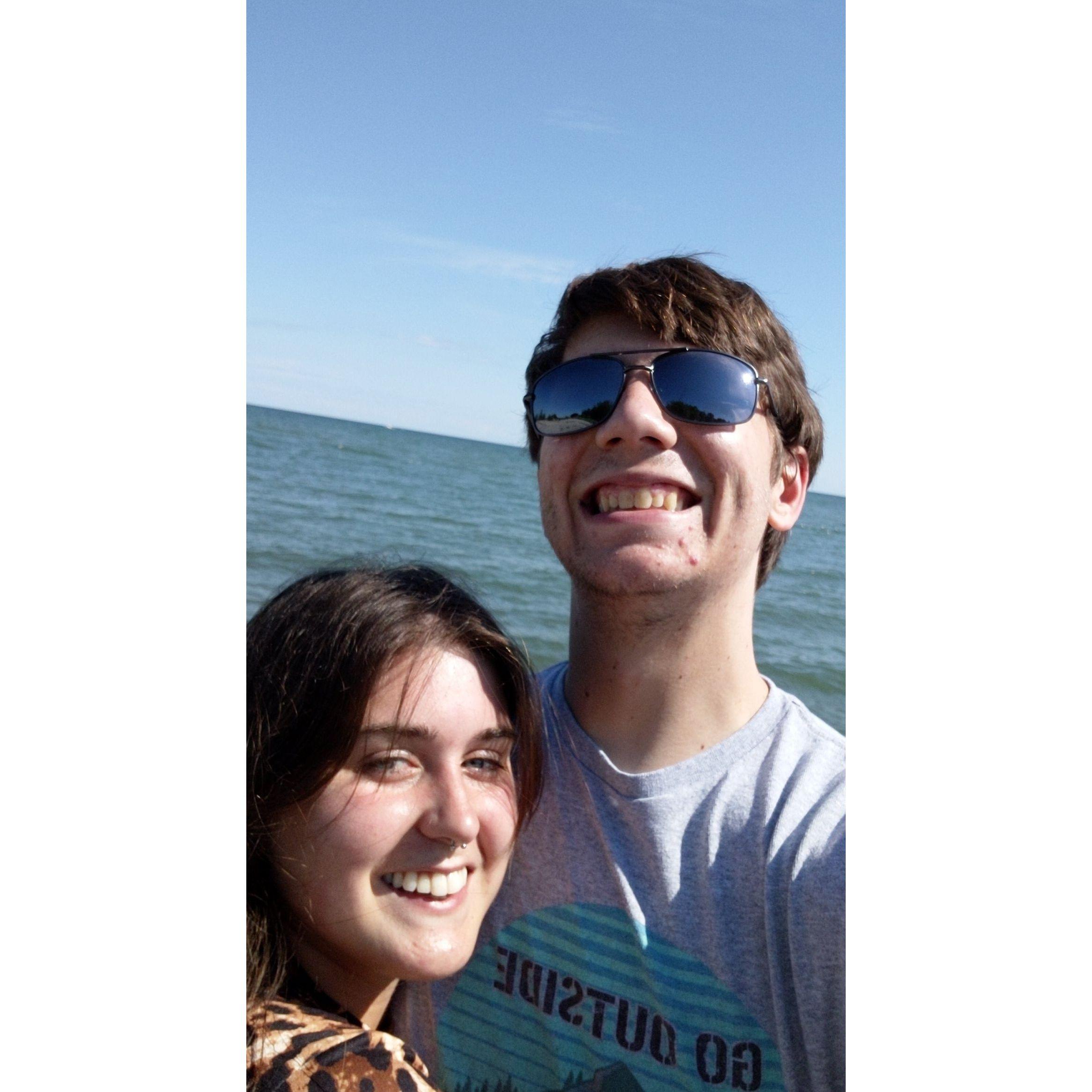 When we visited Lake Erie the first summer we started dating.