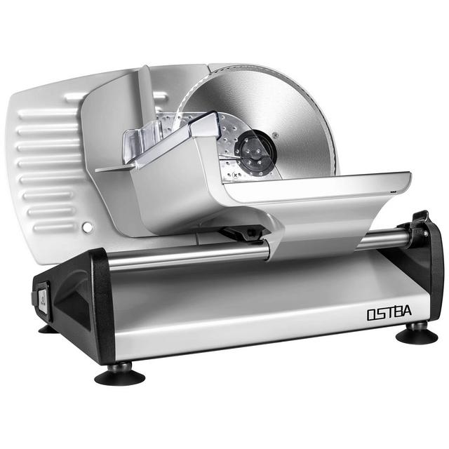 Meat Slicer 200W Electric Deli Food Slicer with Removable 7.5’’ Stainless Steel Blade, Adjustable Thickness Meat Slicer for Home Use, Child Lock Protection, Easy to Clean, Cuts Meat, Bread and Cheese