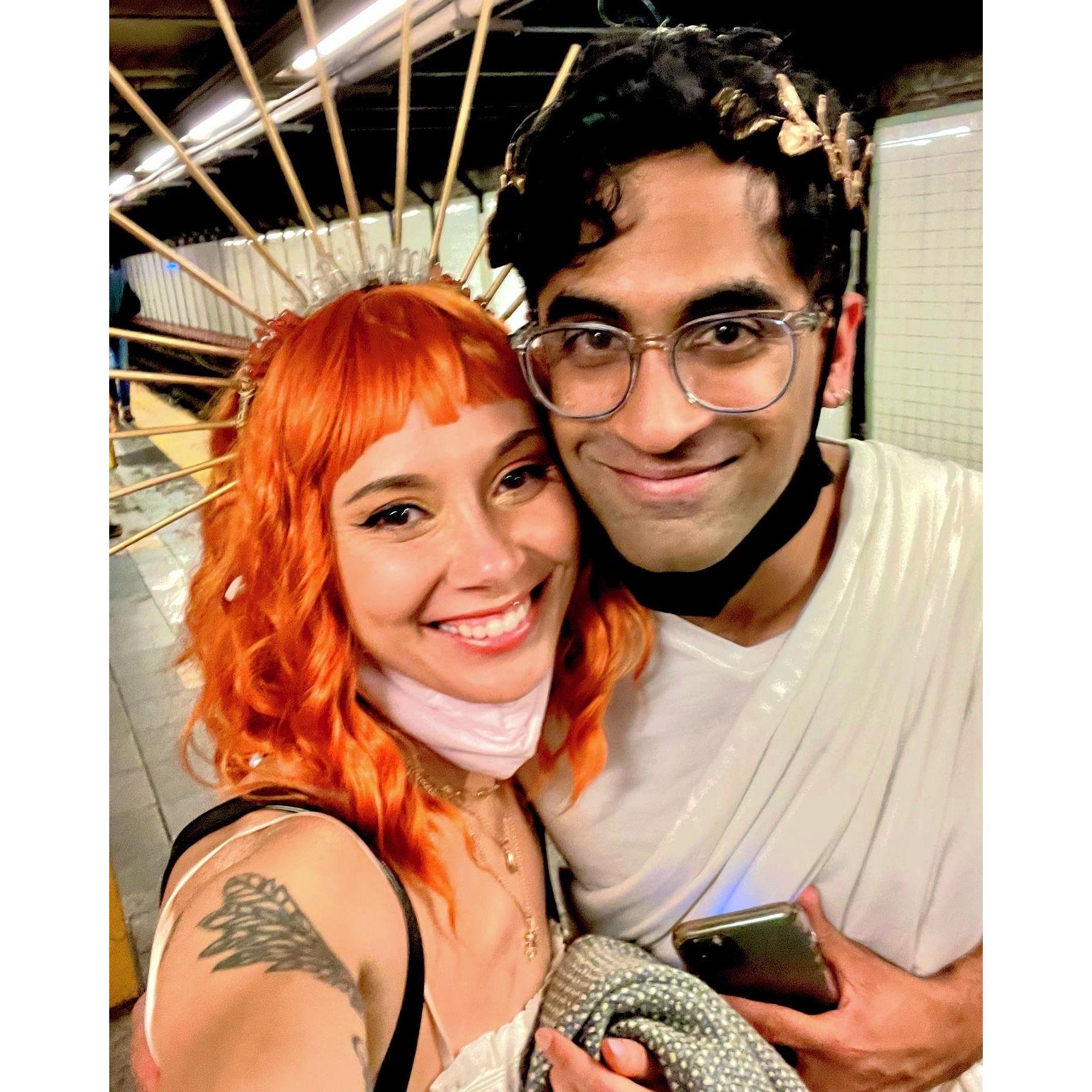 Our first Halloween together 2021- we went to a haunted house with his friends and we were the only ones who dressed up.