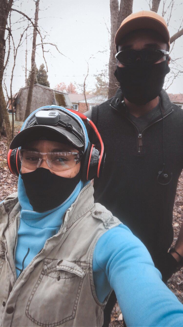 Shooting in our backyard woods homemade shooting range day date