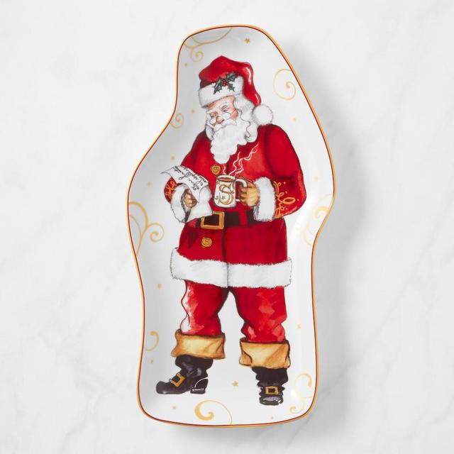 Twas the Night Figural Santa Platter, White