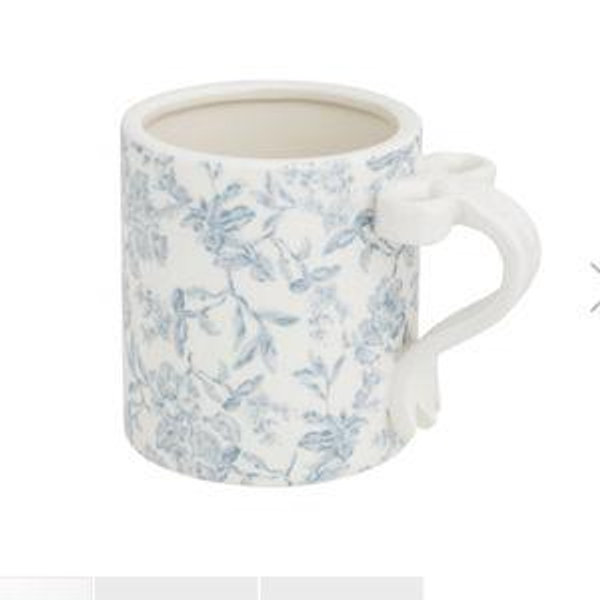 Toile Bow Handle Mug
