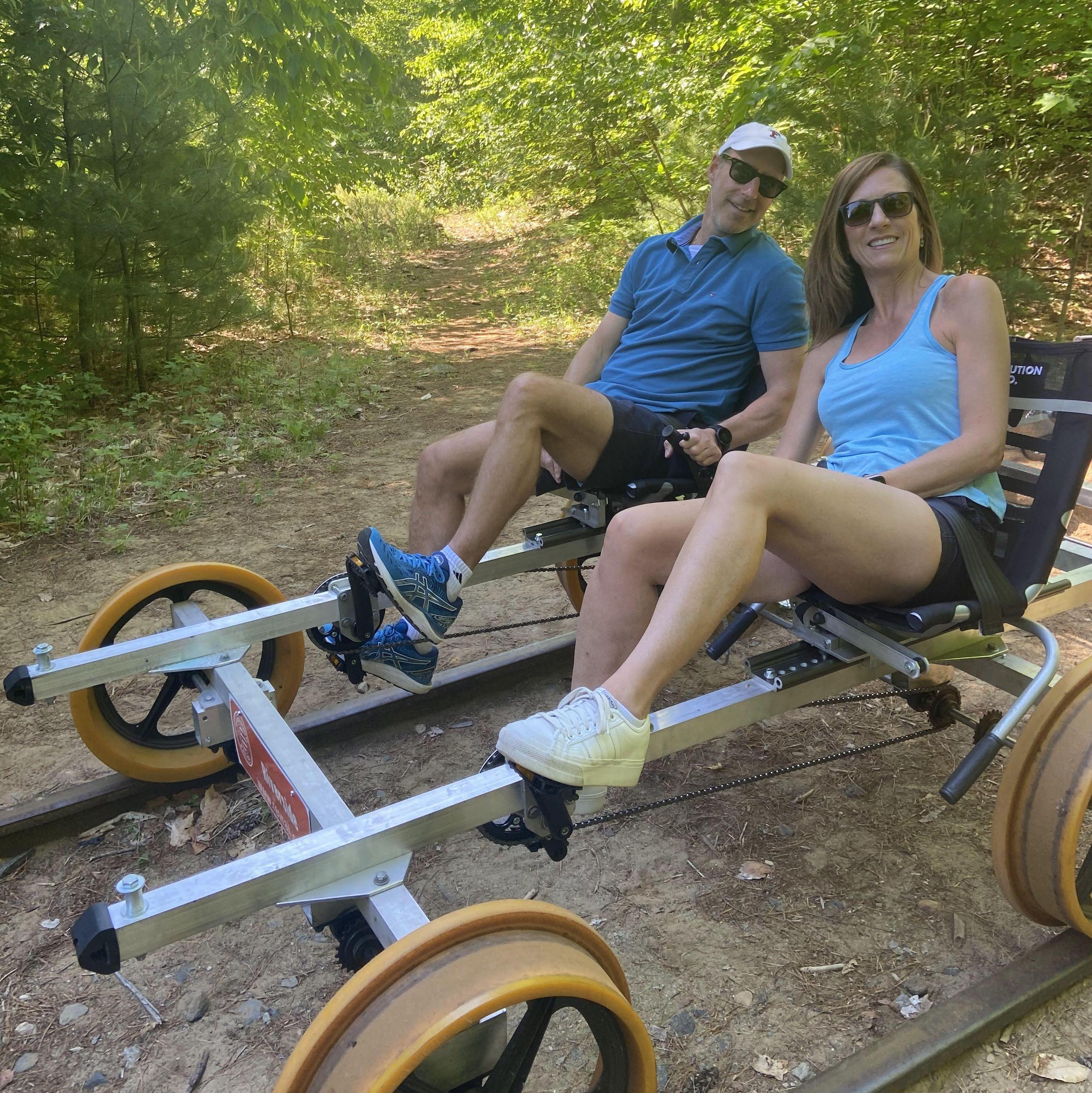 Adirondack, NY, rail biking trip, 2022