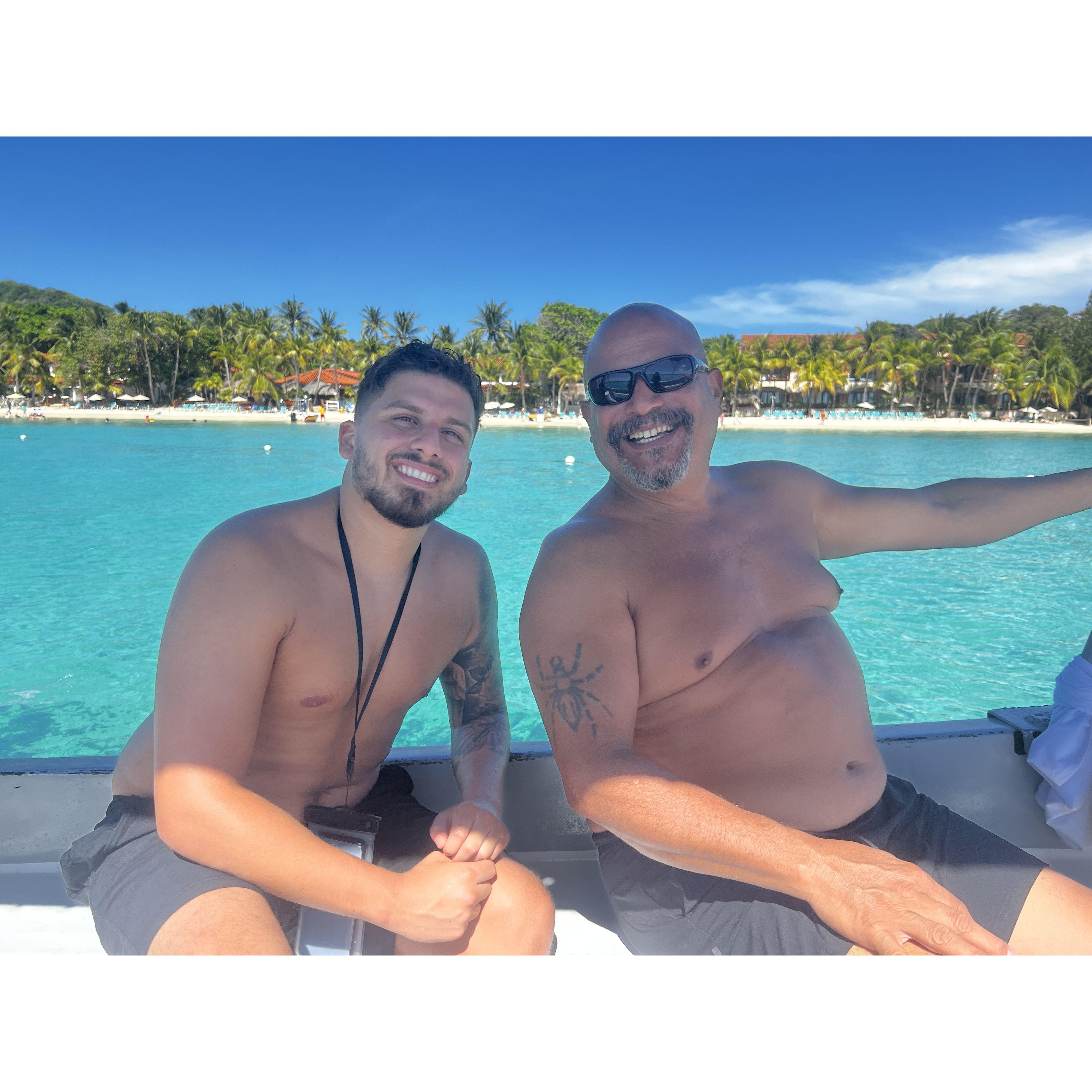Cesar with Stephanie's dad in Roatan.