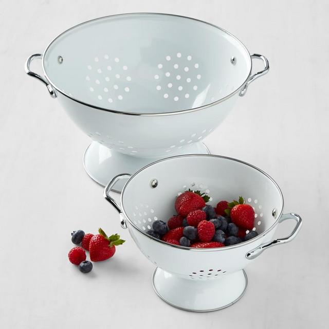 Enamel Colanders, Set of 2