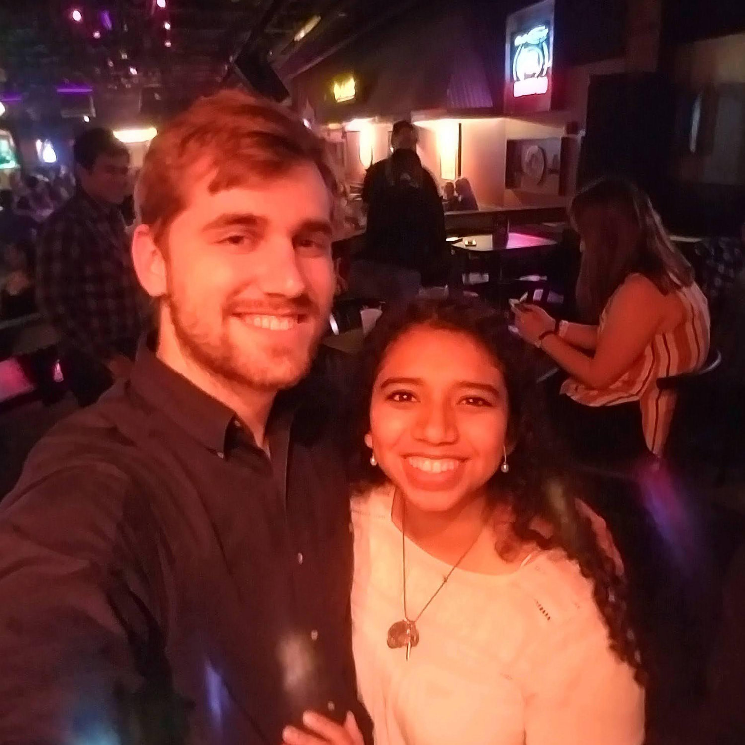 Dancing with friends (also very early in our relationship)