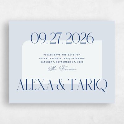 Blue Whisper Wedding Save the Date - Seibel Landscape