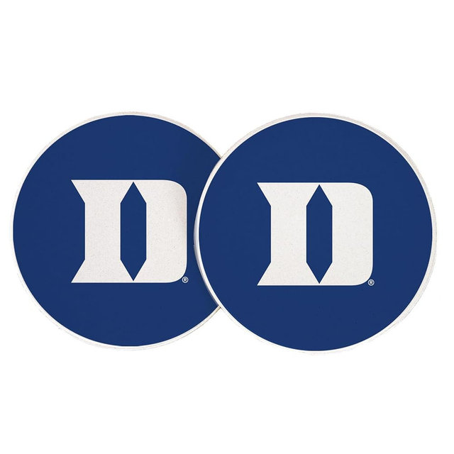 Desert Cactus Duke University Car Accessories Blue Devils Absorbent Sandstone Cup Coasters Licensed Product Set of 2 (Design A)