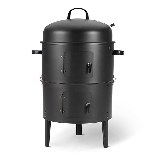 Amazon Basics 16 inch Vertical Charcoal Outdoor Smoker, BBQ Grill, Adjustable Air Supply Control, Black