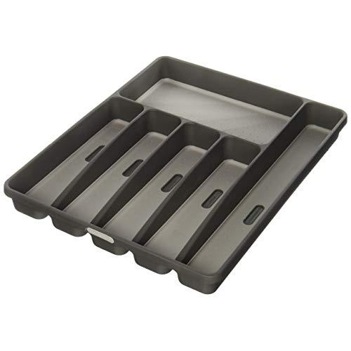 madesmart Classic Large Silverware Tray - Granite |CLASSIC COLLECTION | 6-Compartments| Kitchen Drawer Organizer | Soft-Grip Lining and Non-Slip Rubber Feet | BPA-Free