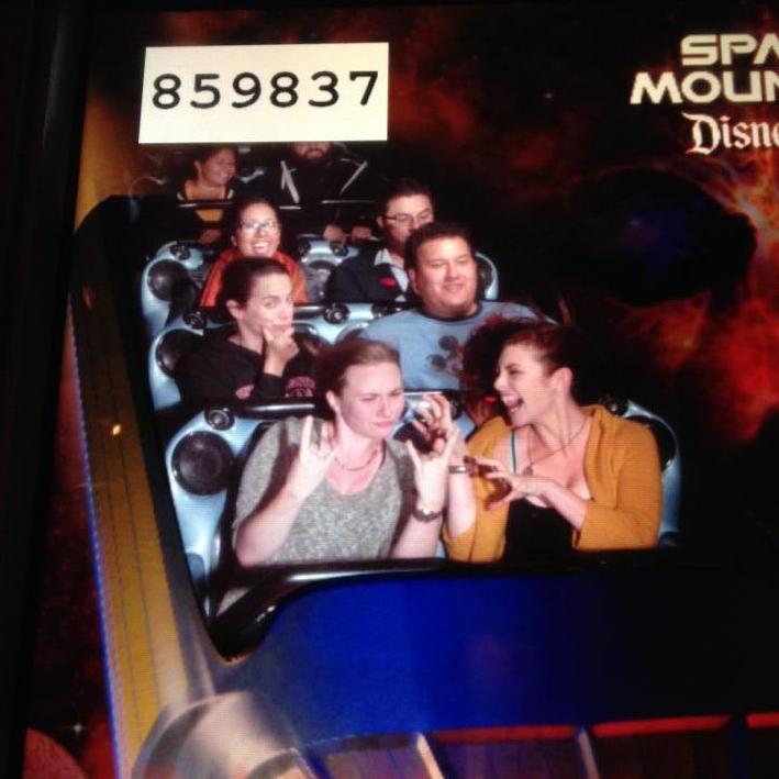 Jessi & Linds on Space Mountain.