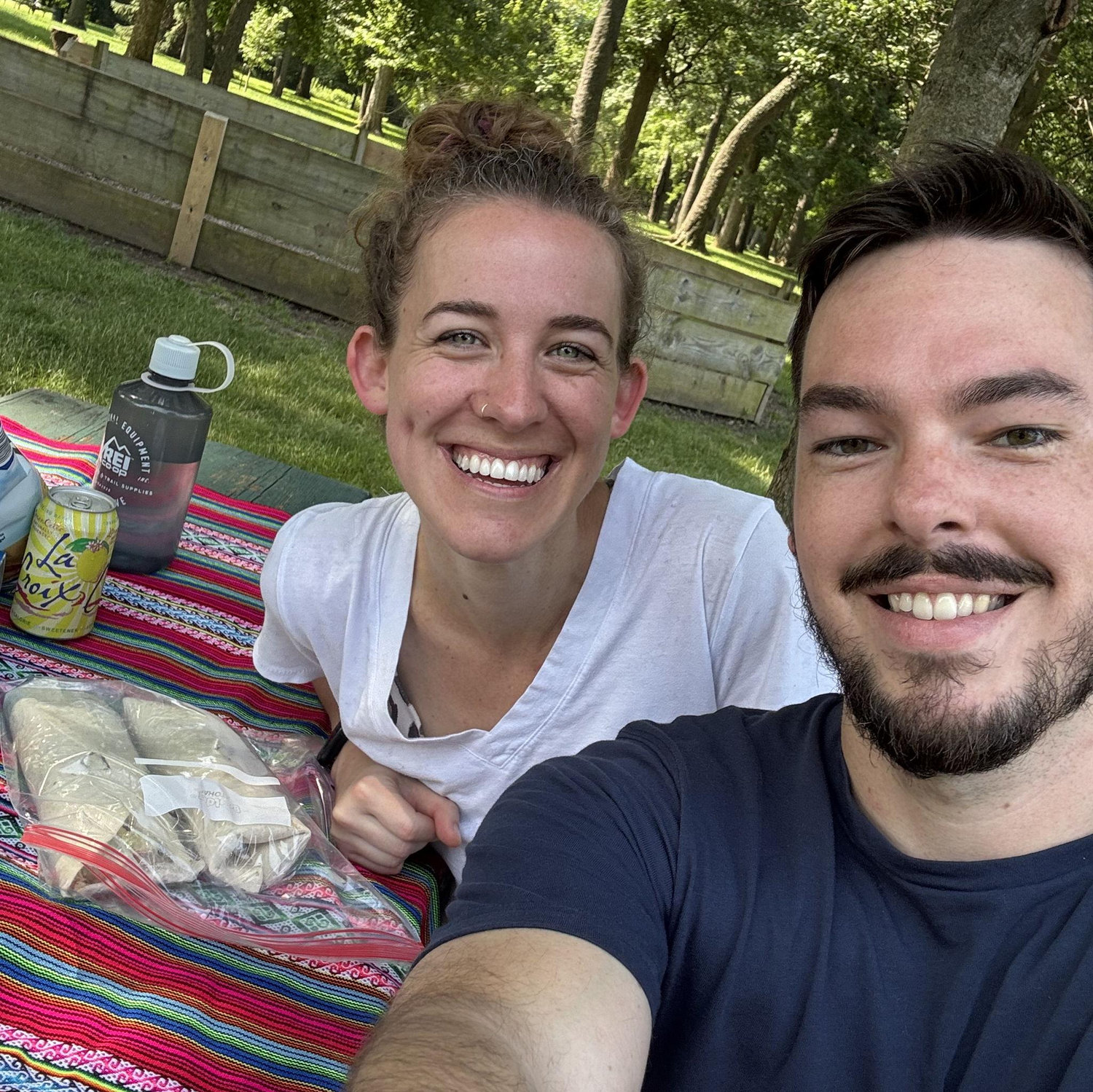 First photo we ever took together! Ask David about how good his chicken caesar salad wrap was ;)