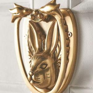 Solid Brass Rabbit Door Knocker