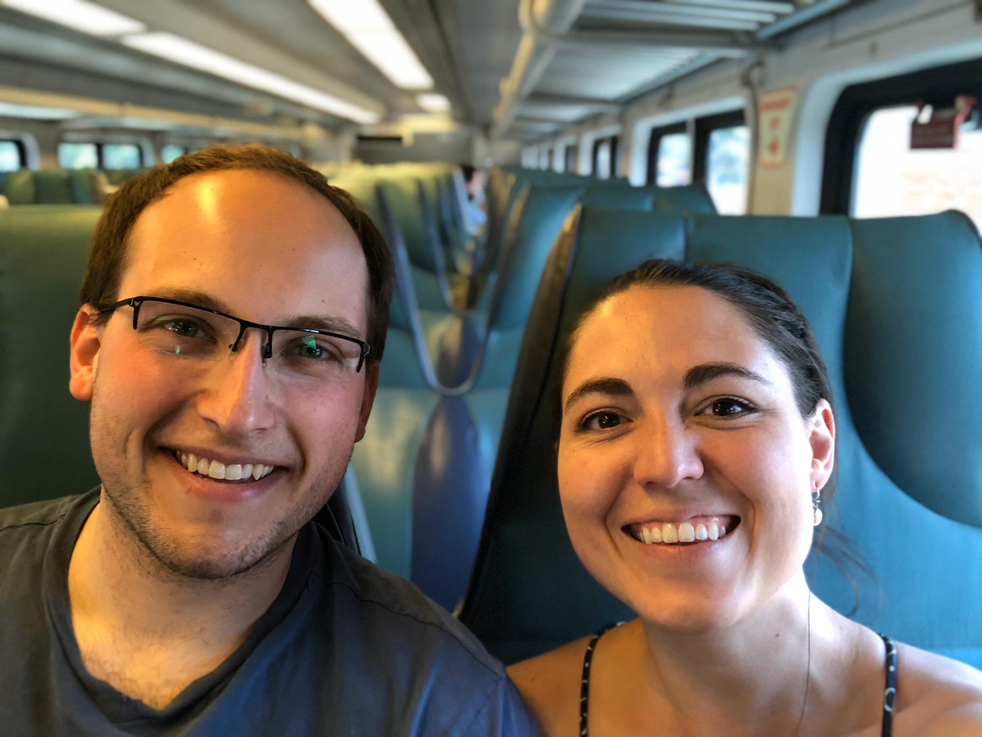 Taking the train back after spending a weekend in the Hamptons with Lacey and her NY crew.