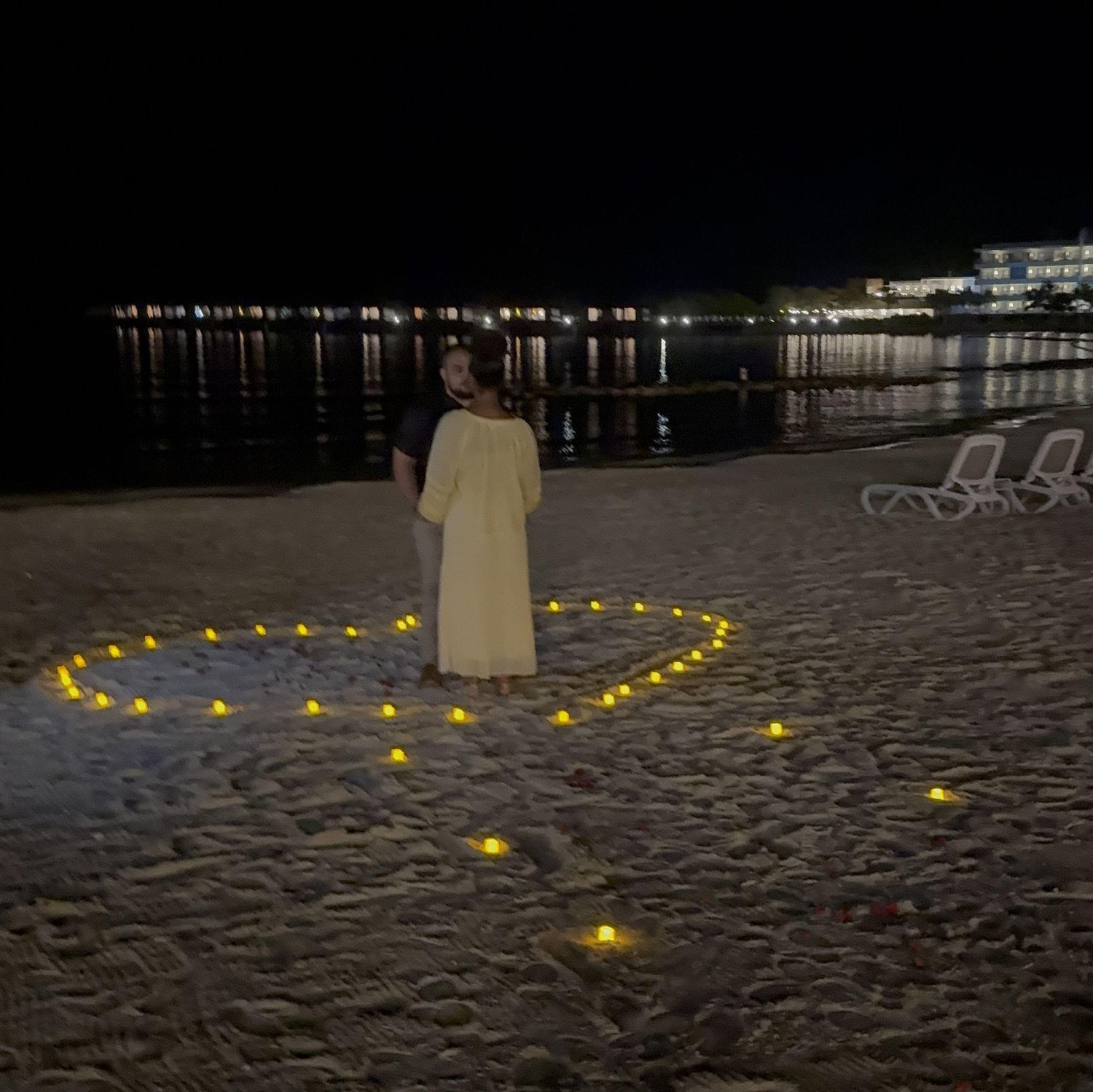The set up on the beach when Trey proposed to Gaby