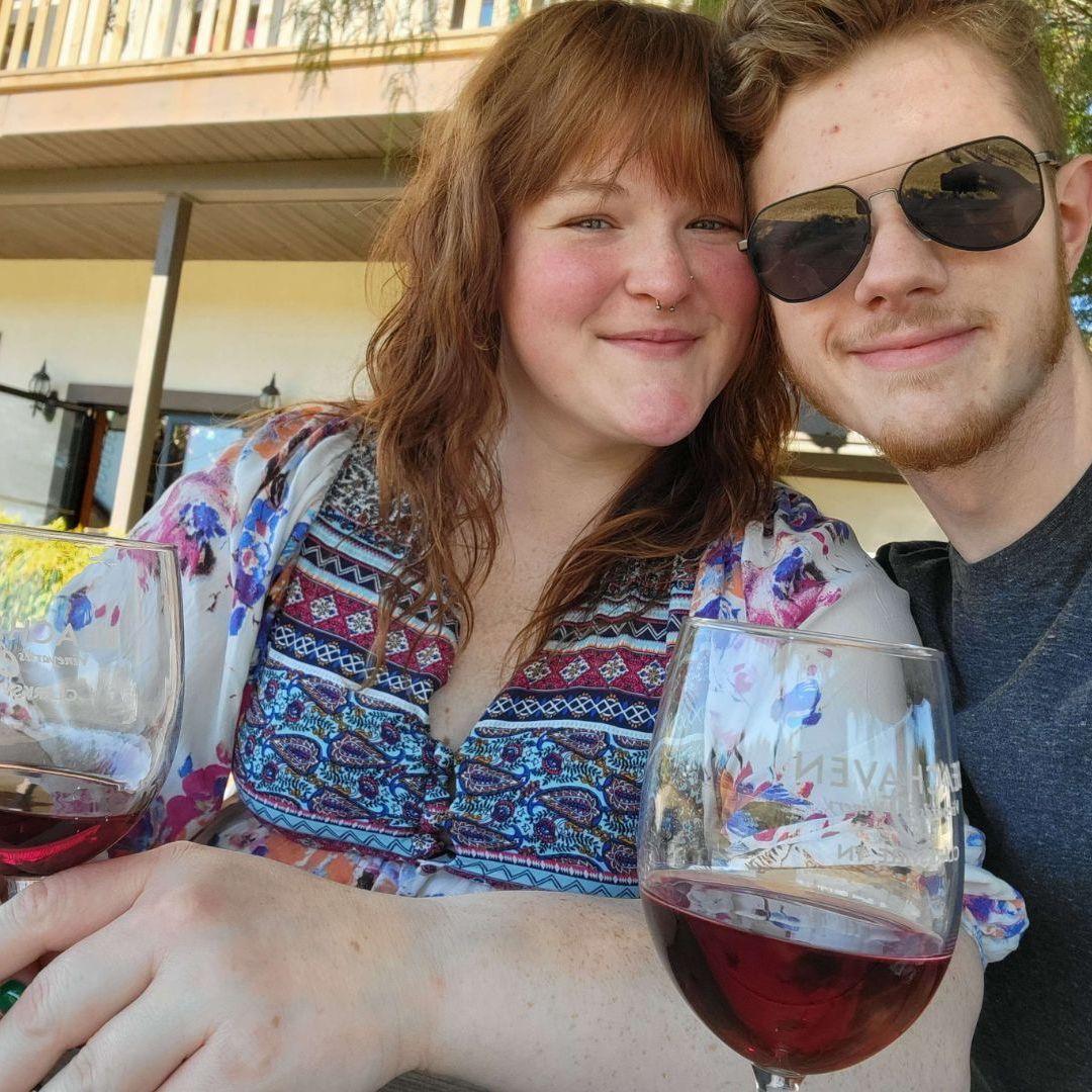 We went to Clarksville on vacation and went to a winery, it was the first time for both of us! It's still one of my favorite pictures of us ever.