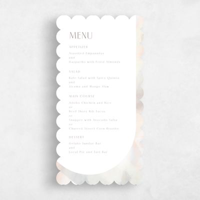 White Scalloped Wedding Menu - Coleridge