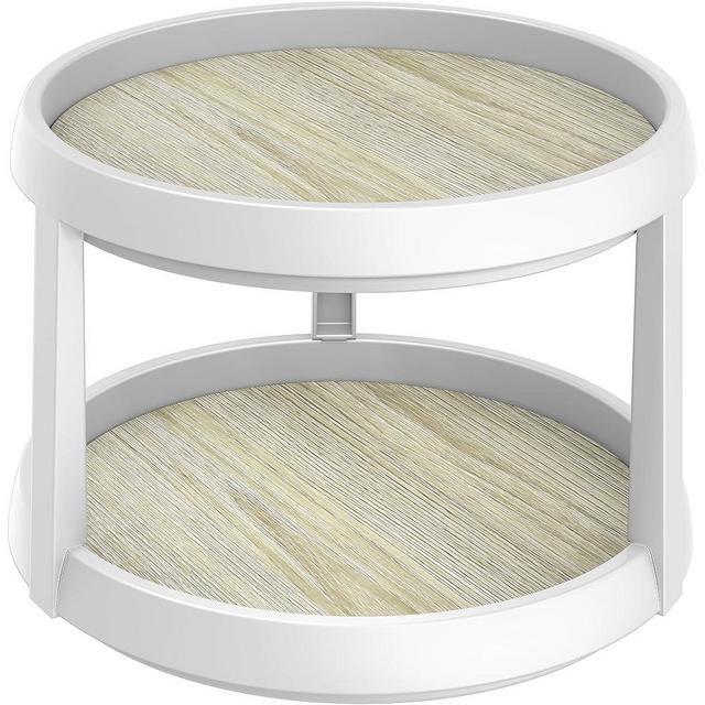 Simple Houseware 2 Tier Turntable Lazy Susan Multifunctional Organizer, Maple