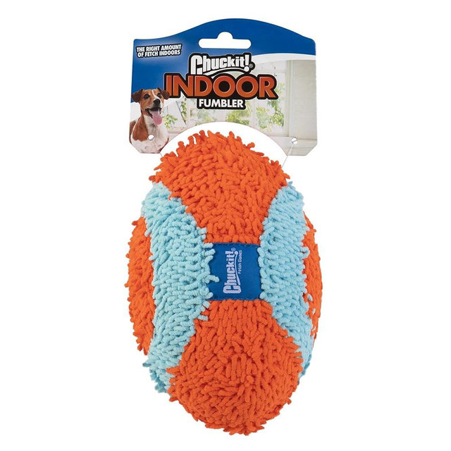 Chuckit Indoor Fetch Fumbler Dog Toy (9.5 Inch), Orange and Blue