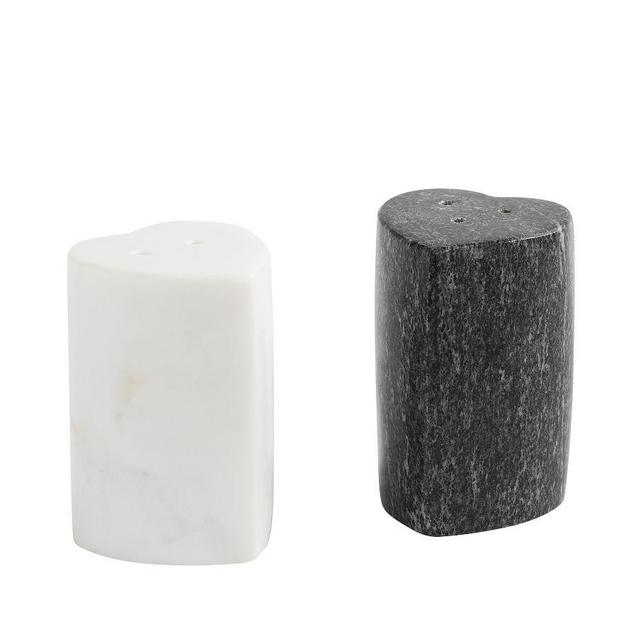 Marble Heart Salt & Pepper Shakers