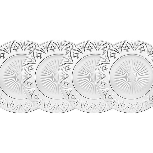 Godinger Dublin Crystal Set of 4 10.5" Dinner Plates