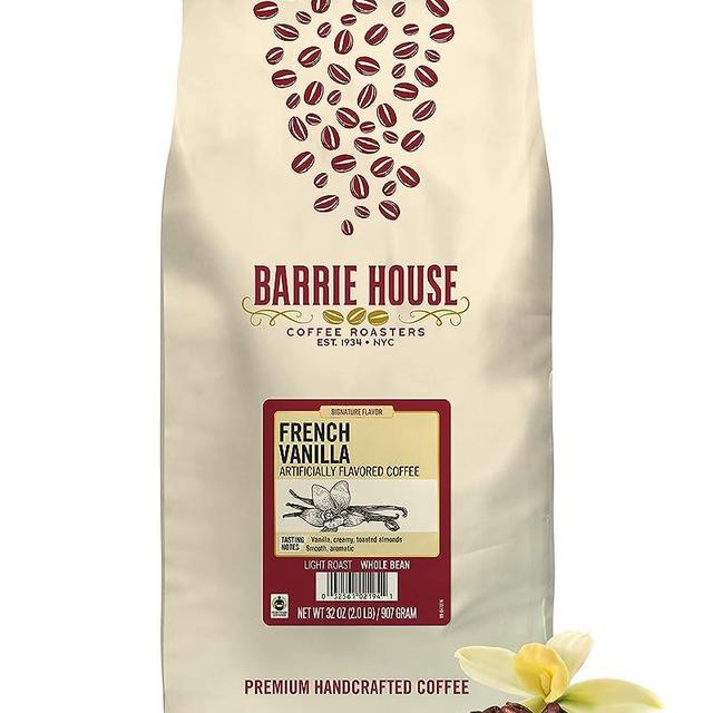 Barrie House French Vanilla Flavored Whole Bean Coffee | Luscious and Smooth | Fair Trade Certified | 2 lb Bag | 100% Arabica Coffee Beans
