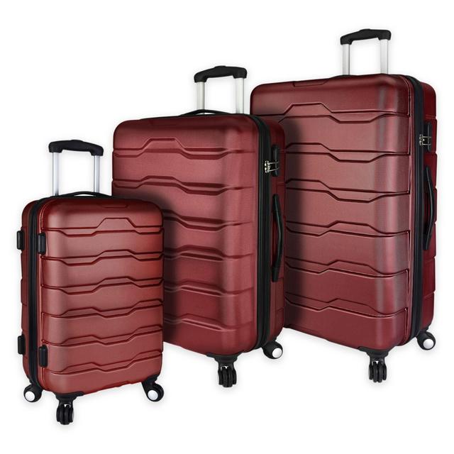 Elite Luggage 3-Piece Omni Spinner Luggage Set in Red
