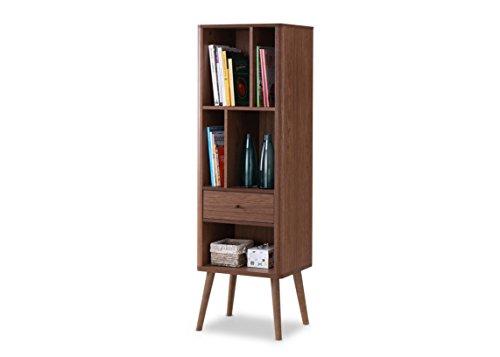 Baxton Furniture Studios Ellingham Mid-Century Retro Modern Cabinet Bookcase Organizer
