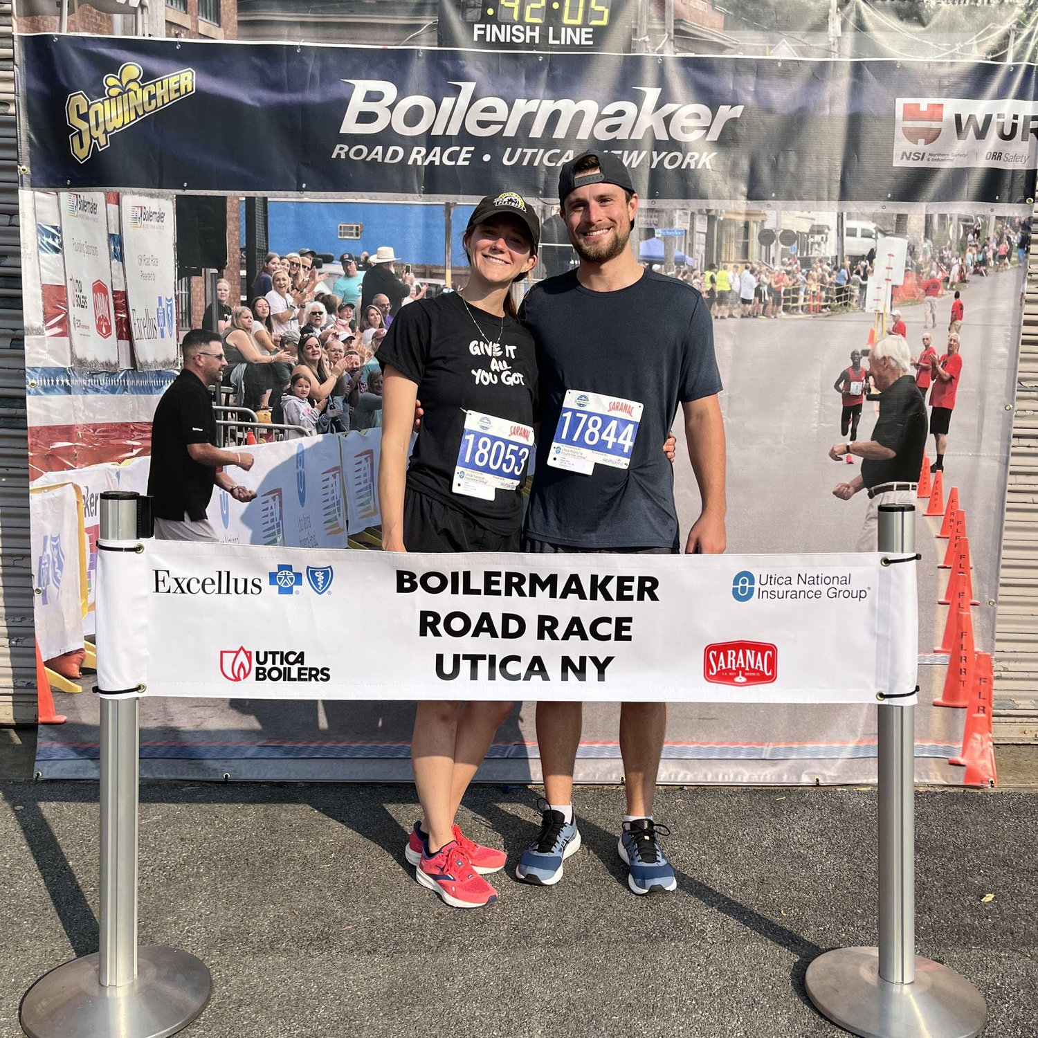 We ran for the beer at the finish line.