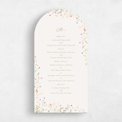 Beige Arch Wedding Menu - Caramella