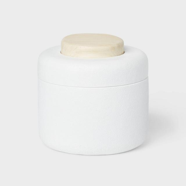 Modern Resin Bath Canister Wood Top - Threshold™