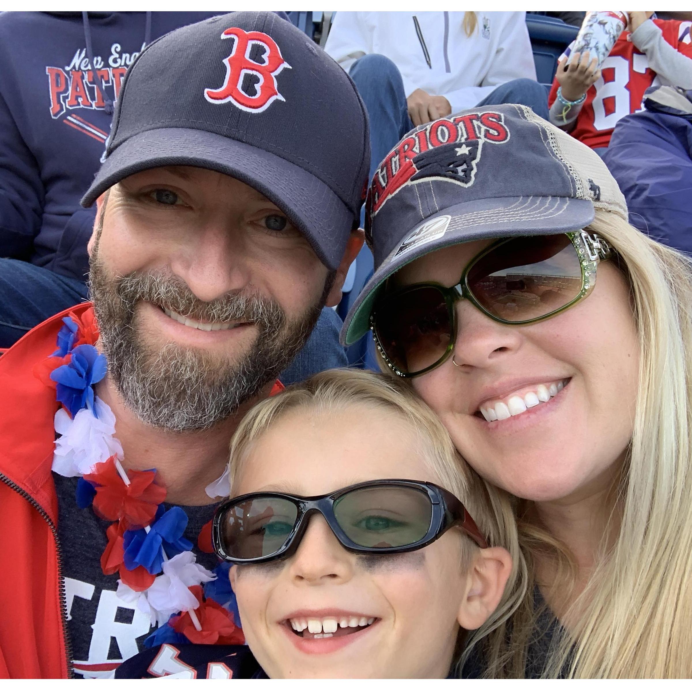 At the Pats game on a beautiful sunny day!