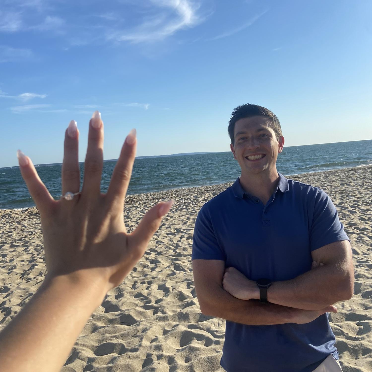Kerry and Evan's engagement on Heights Beach in Falmouth MA. Falmouth is one of their favorite places in New England