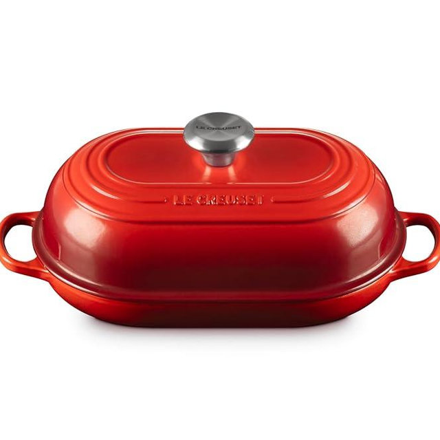 Le Creuset Enameled Cast Iron Signature Oval Bread Oven, 11.5 inch, Cerise