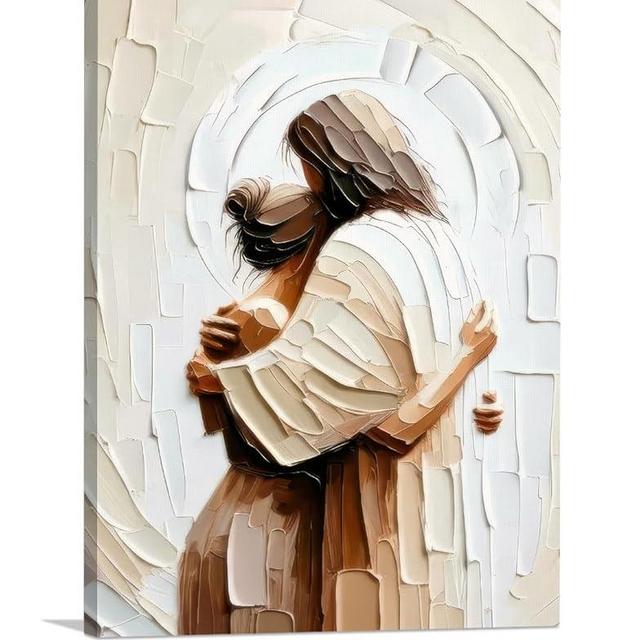 Palette Dreams Woman Lying Safely in the Arms of Jesus Jesus Canvas Wall Art Wall Decor Christian Painting Print Poster for Bedroom Church Living Room 12 x 16 Inch