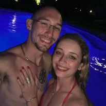 Late night swim after he proposed!