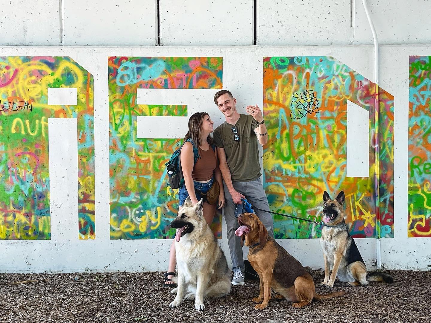 Flat surface hiking on the Dequindre Cut in downtown Detroit, MI