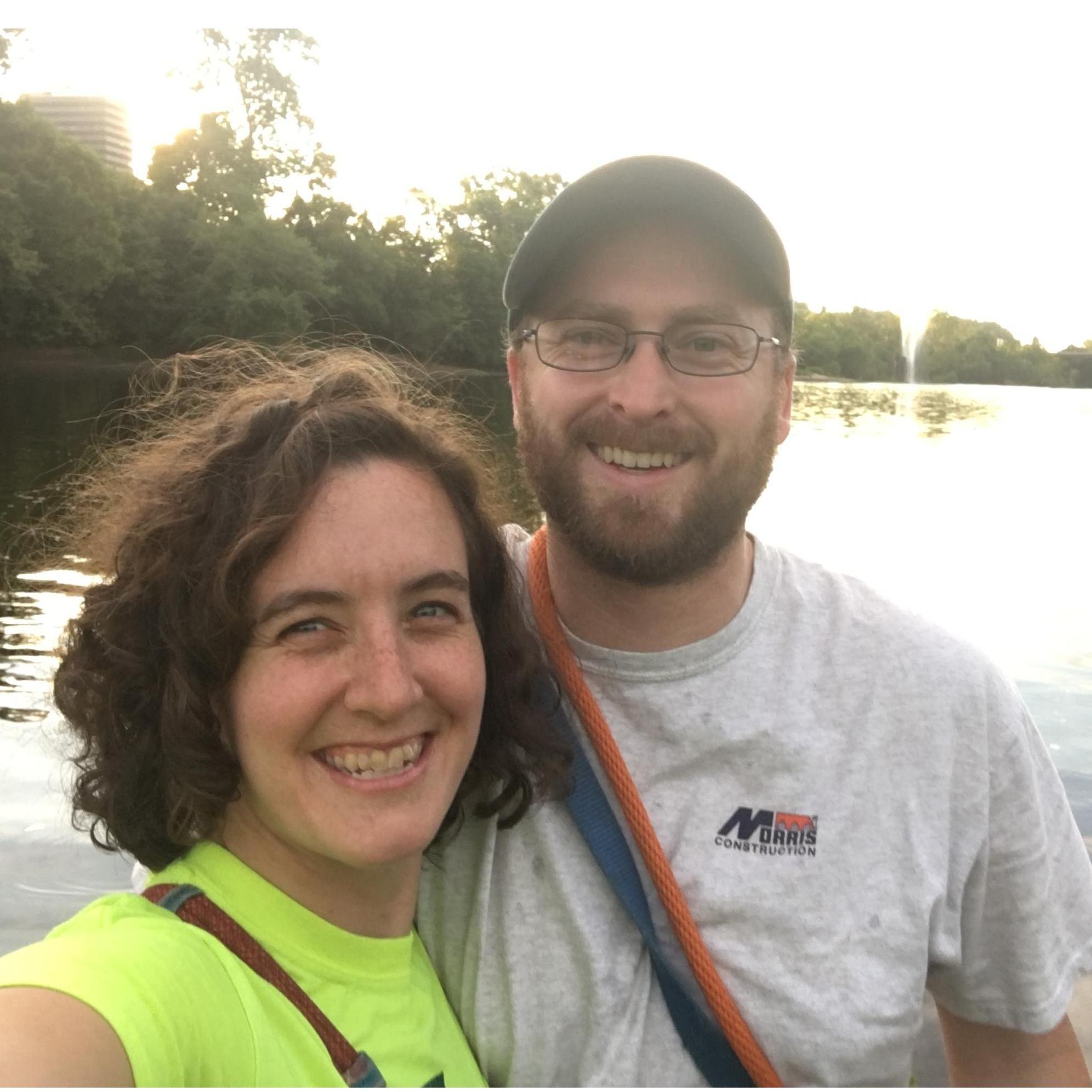 Letting the dogs run on the James River. August 2020