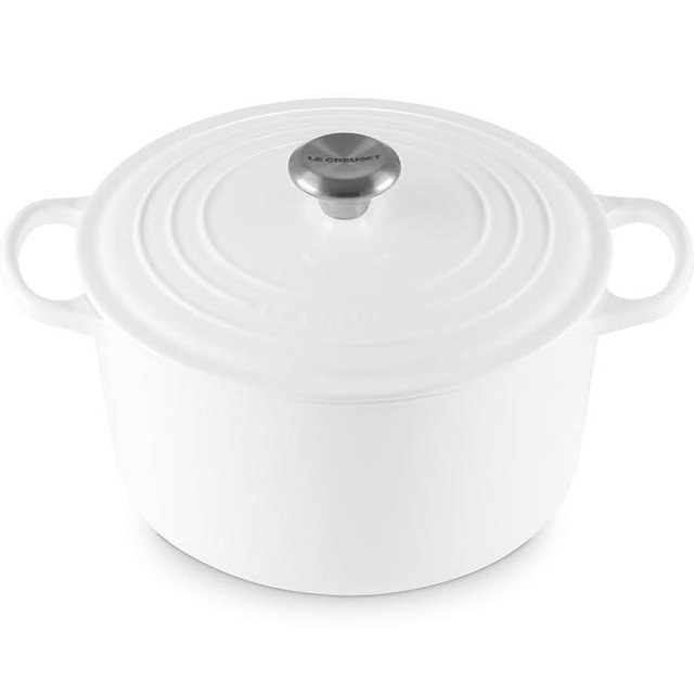 Le Creuset Enameled Cast Iron Signature Deep Round Oven, 6.5 qt., White