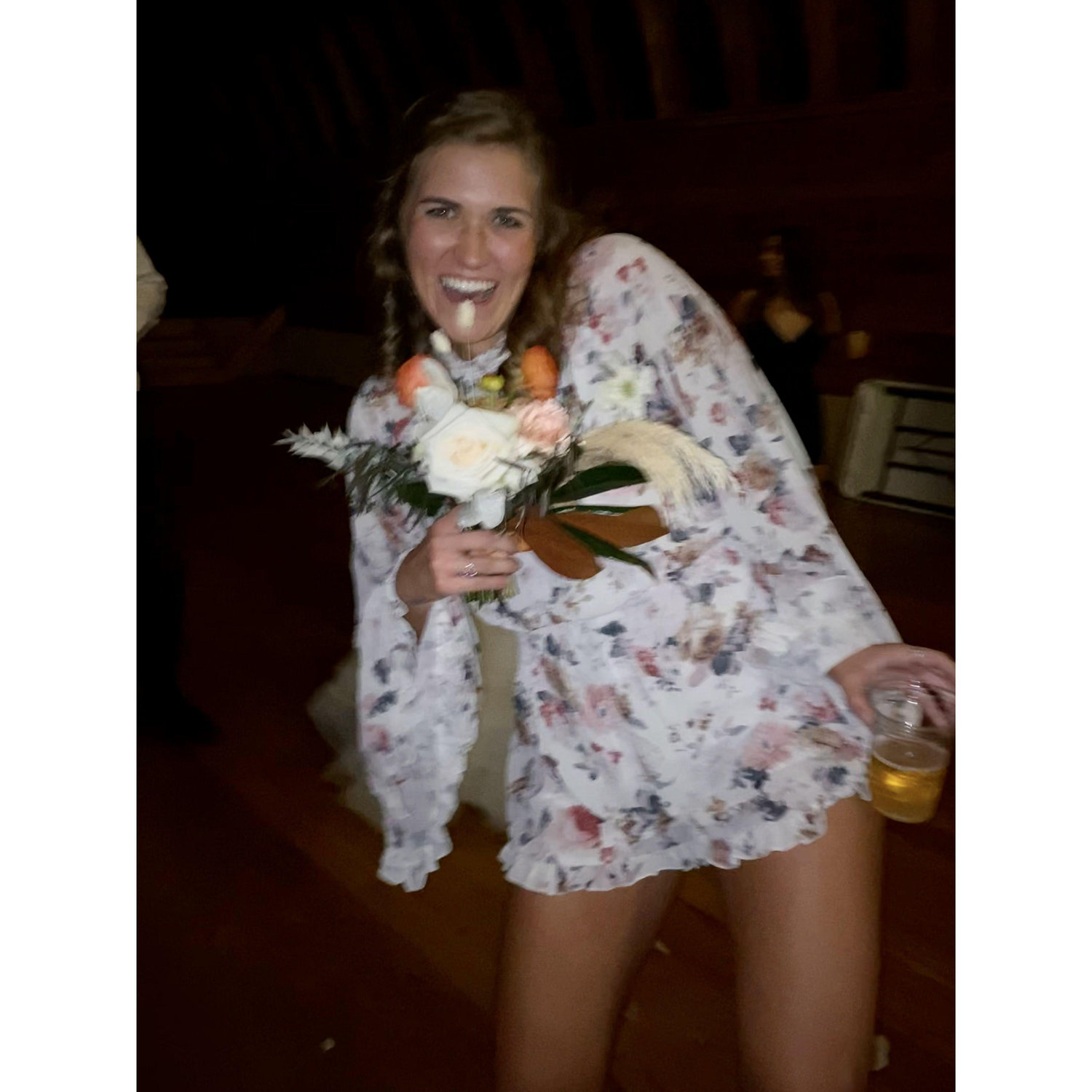Steph caught the bouquet at a friends wedding...