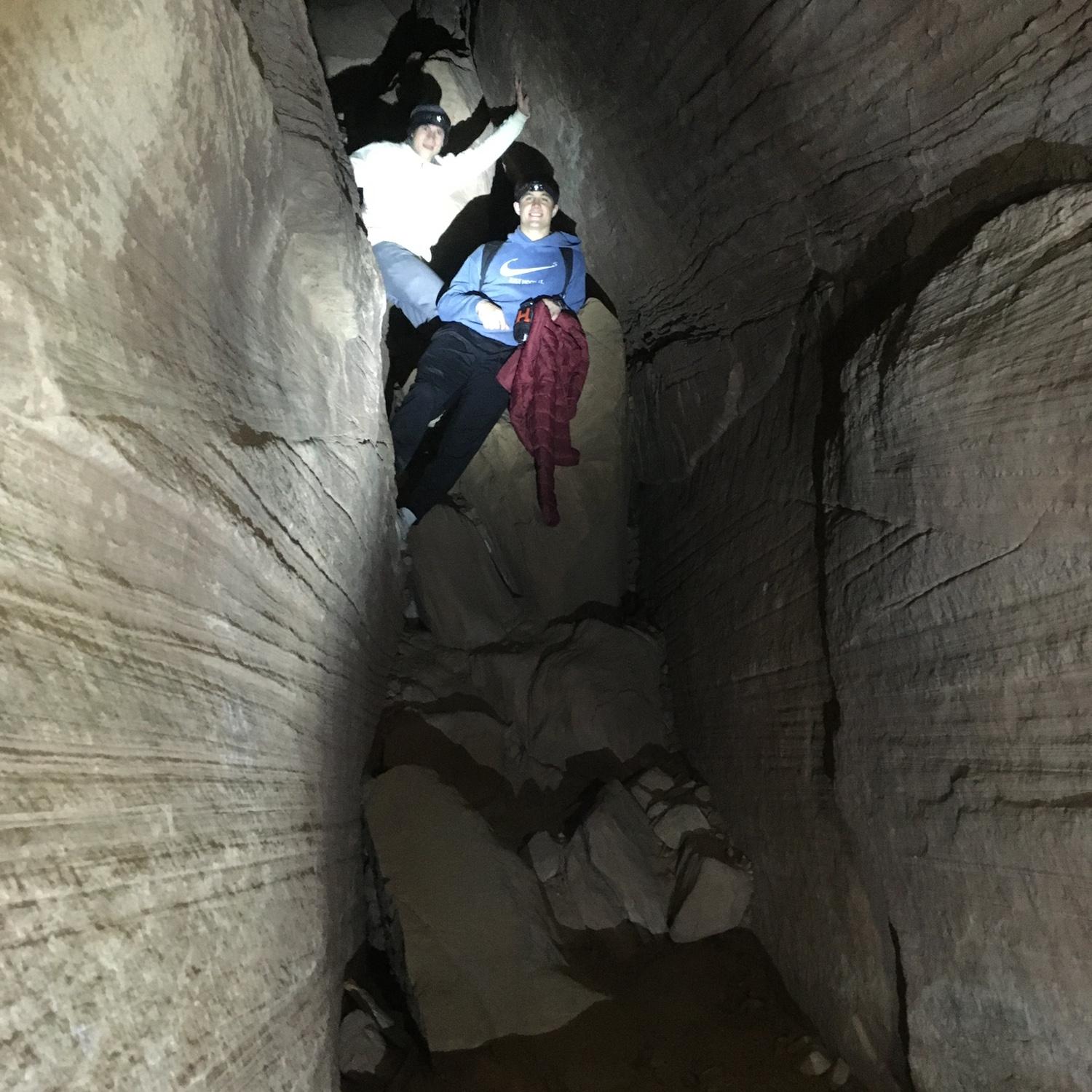 In a cave with Levi and Thadd (Groomsmen).