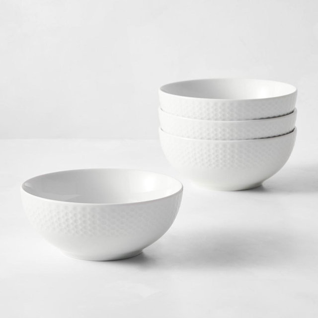 Pillivuyt Perle Porcelain Cereal Bowls, Set of 8