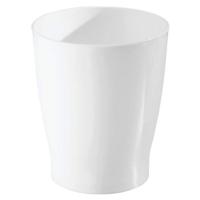 iDesign - 19941 Franklin Wastebasket Trash Can, Waste Basket Garbage Can for Bathroom, Bedroom, Kitchen, Home Office, Dorm, College, White