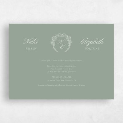 Sage, Green Wedding Invitation - Pasquo Landscape