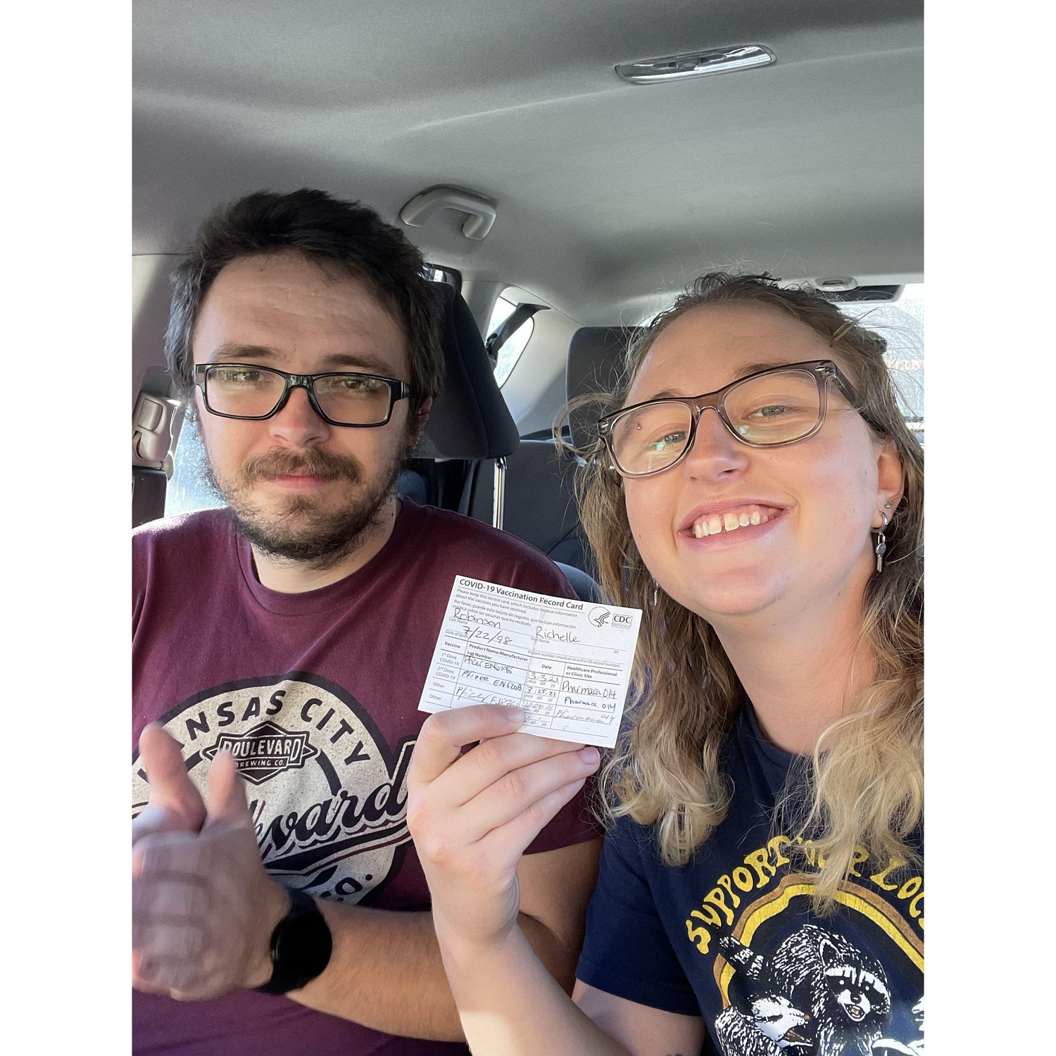 The day we got our covid shots