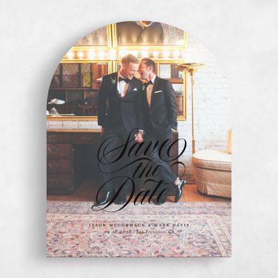 Black Arch Wedding Save the Date - Marquis Photo