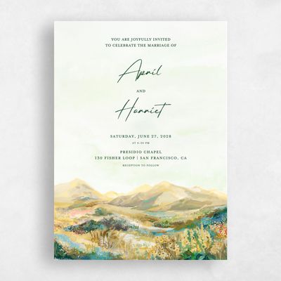 Lightest Green Wedding Invitation - Serene Portrait